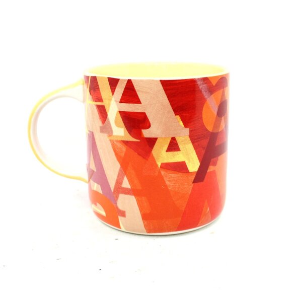 Anthropologie “A” Mug Lottie Monogram Letter A Coffee Tea Mug Orange Multicolor - Picture 1 of 6